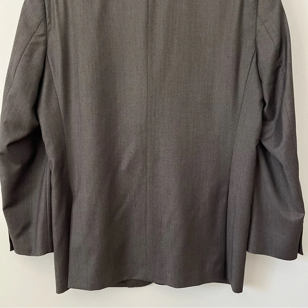 Pronto Uomo Signature Single Breasted 100% Wool Stone Gray Suit Jacket Size 42R